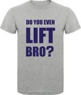 Fitness T-Shirt - Gym T-shirt - Work Out T-shirt - Sport T-Shirt - Regular Fit T-Shirt - Do You Even Lift Bro? - Sports Grey - Maat M