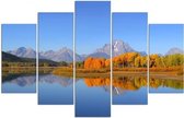 Schilderij , Grand Teton National Park ,Multikleur ,4 maten , 5 luik , wanddecoratie , Premium print , XXL