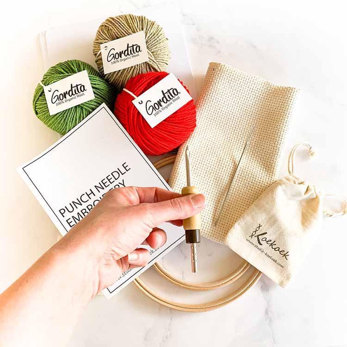 Eco punchnaaldpakketten - Studio Koekoek | Handwerkpakketten en materialen | winkel direct bij de ontwerper