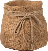 J-Line Bloempot Jute Immitatie Koord Cement Naturel Medium