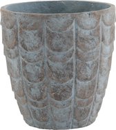 J-Line Bloempot Schubben Keramiek Blauw/Grijs Small