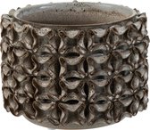 J-Line Bloempot Koraal Keramiek Grijs Small Set van 2 stuks