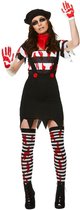 Partychimp Kostuum Zombie Mime Dames Polyester 7-delig Maat Xs