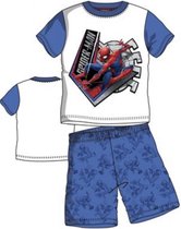 Spiderman pyjama - wit - blauw - maat 128 / 8 jaar