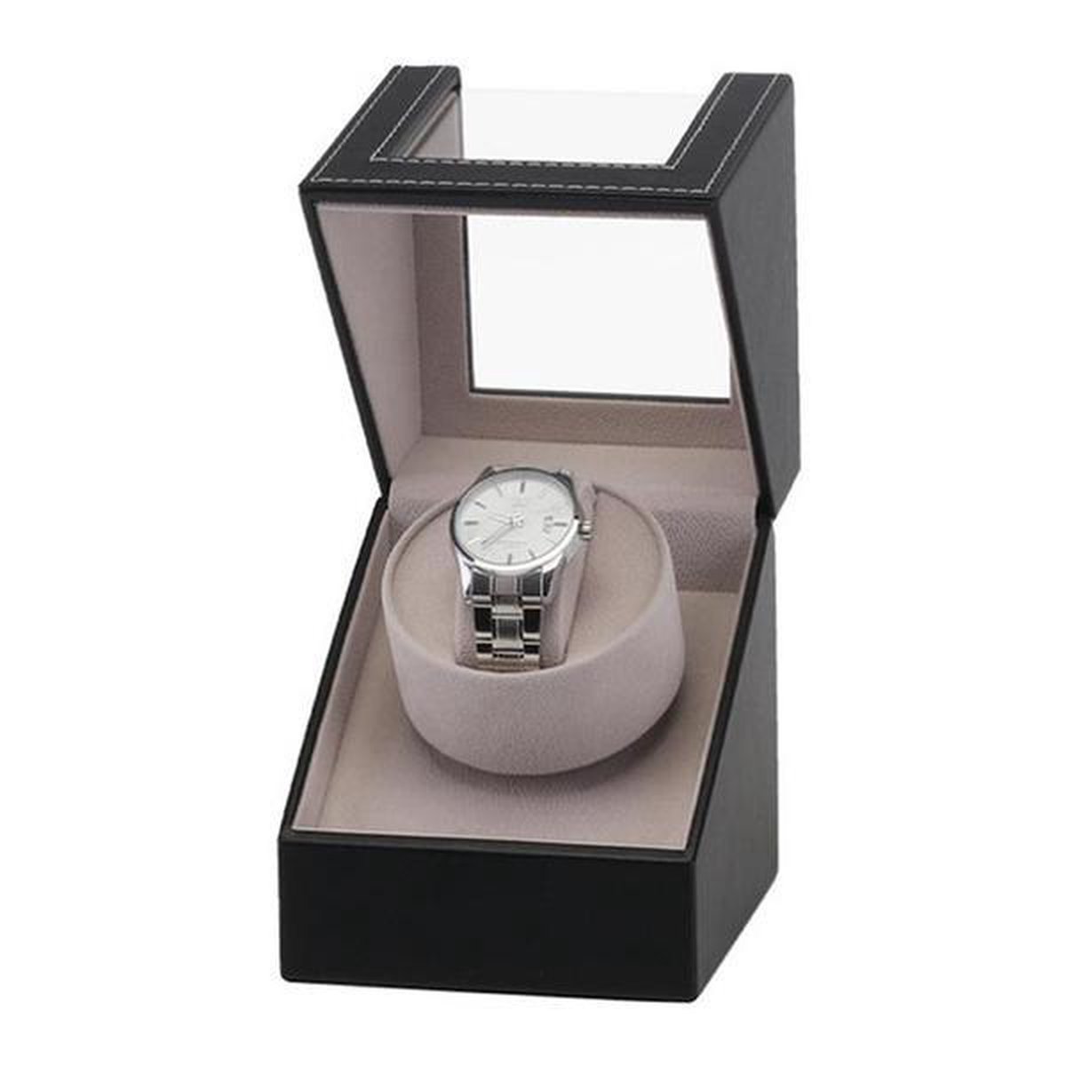Watchwinder - Horloge Opwinder - Automatische horloge opwinder doos - Watchbox - opbergbox voor 1 horloge - Zwart