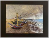 "Fishing Boats on the Beach" by Van Gogh Metallic Print art | Gravure | 3D Light Effect