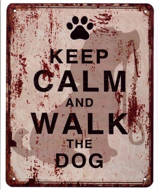 Tekstbord Keep Calm and Walk the Dog