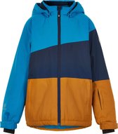 Color Kids Wintersportjas - Maat 140  - Unisex - lichtblauw/donkerblauw/oranje