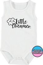 Rompertjes baby - Little dreamer - maat 50/56 - kap mouwen - baby - baby kleding jongens - baby kleding meisje - romper - rompertjes baby met tekst - kraamcadeau meisje - kraamcade