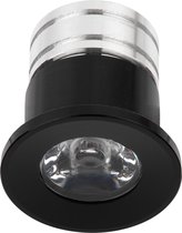 LED Veranda Spot Verlichting - 3W - Warm Wit 3000K - Inbouw - Rond - Mat Zwart - Aluminium - Ø31mm - BES LED