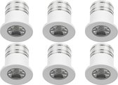 LED Veranda Spot Verlichting 6 Pack - 3W - Warm Wit 3000K - Inbouw - Dimbaar - Rond - Mat Wit - Aluminium - Ø31mm - BES LED
