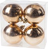 KERSTBALLEN SET 4 | KERSTVERSIERING | RINGS KOPER | D8 CM | KUNSTSTOF