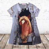 T shirt meisjes met paard J08 -s&C-110/116-t-shirts meisjes