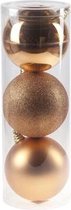 KERSTBALLEN SET 3 | KERSTVERSIERING | MIX KOPER | D15 CM | KUNSTSTOF MAT | GLITTER BLINKEND