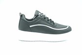 Ewoll Dames Sneaker met hoge zool - zwart/zilver - Maat 38