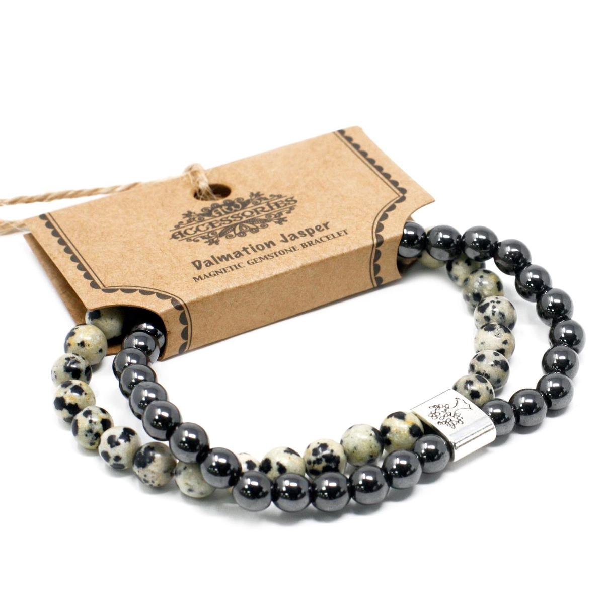 Magnetische edelsteen armband - Dalmatische jaspis