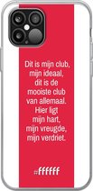 iPhone 12 Pro Max Hoesje Transparant TPU Case - AFC Ajax Dit Is Mijn Club #ffffff