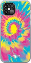 iPhone 12 Pro Max Hoesje Transparant TPU Case - Psychedelic Tie Dye #ffffff