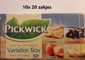 Pickwick thee - variatiebox - sinaasappel, zwarte bes, perzik & citroen - multipak 10x 20 zakjes