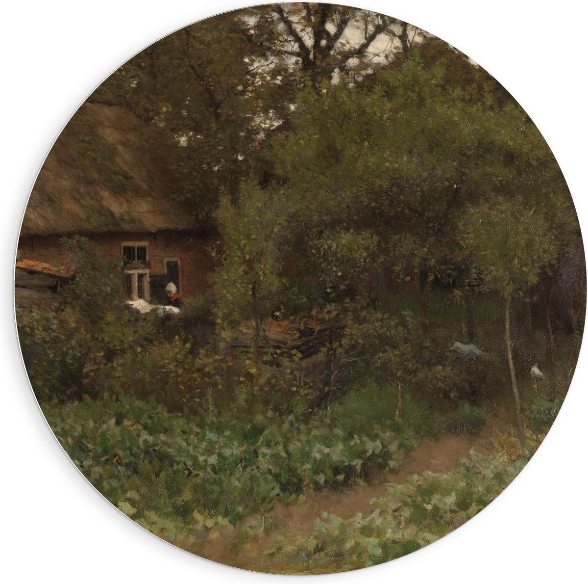 KuijsFotoprint Schilderij - Oude Meesters De Moestuin. Anton Mauve. Ca. Ca. - Groen En Bruin - 90 X 90 Cm
