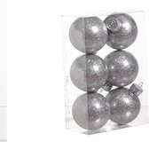 Kerstballen Set 6 Stuks - Kerstversiering - Twinkle Zilver - ø6cm - Kunststof