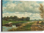 Canvas  - Oude Meesters - Landschap in de omgeving van Den Haag, Willem Roelofs - 100x75cm Foto op Canvas Schilderij (Wanddecoratie op Canvas)
