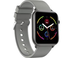 Belesy® Pro - Smartwatch Dames - Smartwatch Heren - Horloge - 1.3 inch - Kleurenscherm - Full Touch - Stappenteller - Grijs - Siliconen - Moederdag