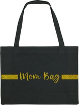 Shopper Mom Bag / Shopping Bag / Ideaal voor mama's / Zwart met glitter gouden tekst