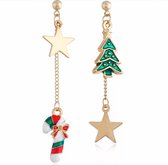 Kerst oorbellen- Lang- Boom- Zuurstok- Charme Bijoux®