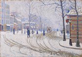 Paul Signac, Sneeuw aan de Boulevard de Clichy in Parijs, 1886 op aluminium, 30 X 45 CM