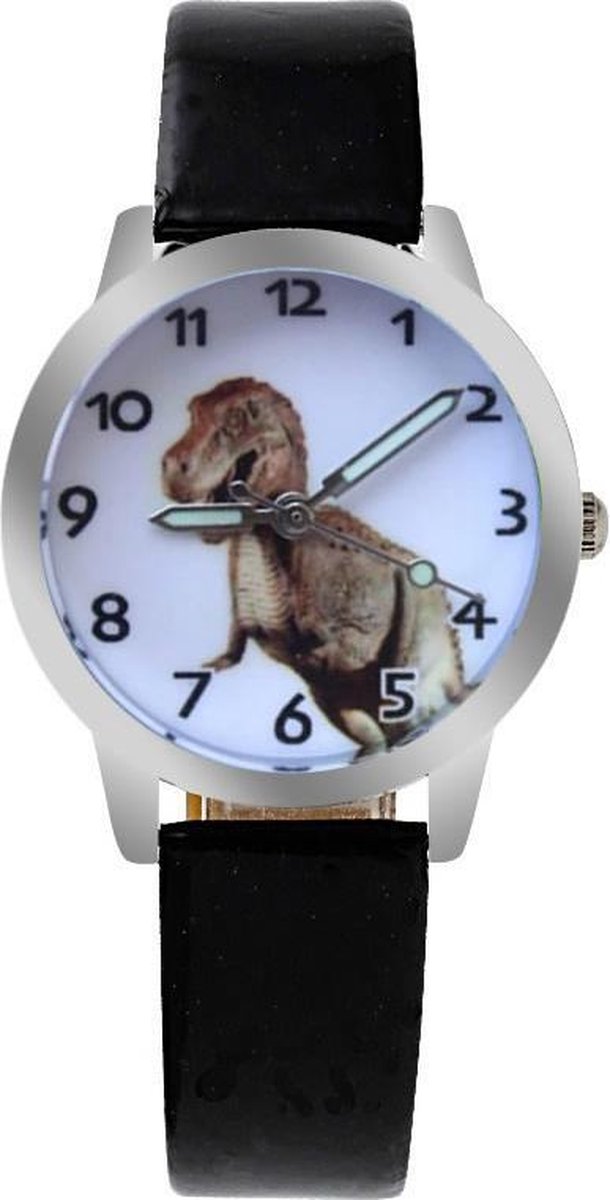 Dinosaurus horloge met glow in the dark wijzers