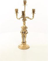 Kandelaar klassiek - Verguld Bronzen Dame - Kandelaar - Set van 4 - 42 cm hoog