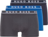 Hugo Boss 3-pack Boxershort / Trunk Cotton Stretch Zwart, Grijs, Blauw