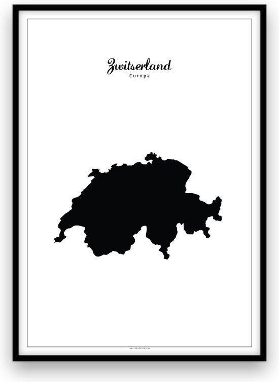Zwitserland landposter - Zwart-wit
