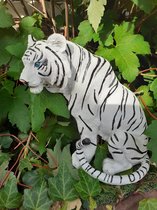 Tijger beeld staande witte tijger van Mayer Chess hand painted 22x18x11 cm