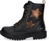 Bunnies JR 220940-989 Meisjes Biker Boots - Zwart - Imitatieleer - Veters