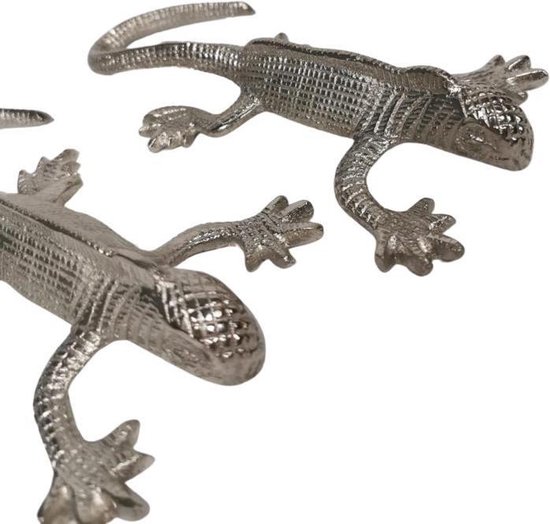 prinses overdrijven Dek de tafel Zilveren reptiel set van 2 - beeldjes - decoratief - sfeer - dieren -  reptielen | bol.com