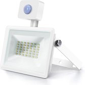 Buitenlamp wit | LED 30W=300W halogeen schijnwerper | IR bewegingssensor | daglichtwit 6400K | waterdicht IP65