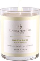 Plantes & Parfums Natuurlijke White Bamboe Soja wax Geurkaars (tevens handcrème) - Frisse Geur - 180g - 40u