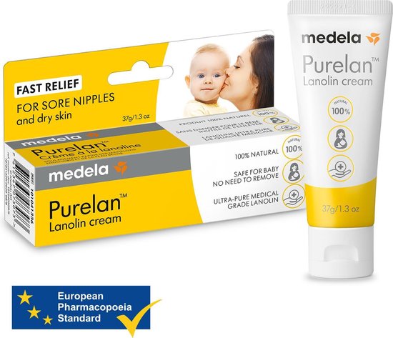 Medela Purelan Tepelzalf Lanoline tepelcreme snelle verlichting bij pijnlijke tepels - Tube 37gr