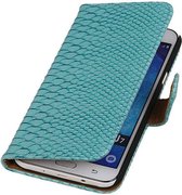 Wicked Narwal | Snake bookstyle / book case/ wallet case Hoes voor Samsung galaxy j7 2015 Turquoise