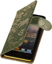 Wicked Narwal | Lace bookstyle / book case/ wallet case Hoes voor Huawei Huawei Ascend Y300 Donker Groen