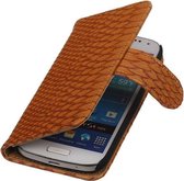 Wicked Narwal | Snake bookstyle / book case/ wallet case Hoes voor Samsung Galaxy S4 mini i9190 Bruin