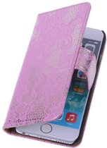 Wicked Narwal | Lace bookstyle / book case/ wallet case Hoes voor Samsung Galaxy Core i8260 Roze