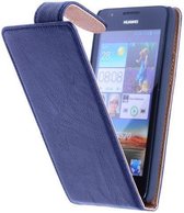 Wicked Narwal | Echt leder Classic Hoes voor Huawei Huawei Ascend G525 D.Blauw