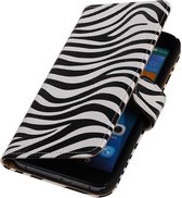 Wicked Narwal | Zebra bookstyle / book case/ wallet case Hoes voor Huawei Huawei Ascend G7 Wit