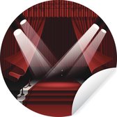 Behangcirkel spotlights op de rode loper van Hollywood ⌀ 140 cm Muurcirkel Zelfklevend Ronde Behangsticker