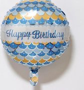 Folieballon happy birthday blauw 43 cm