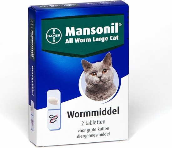 Mansonil All Worm Large Cat Ontworming - Grote Kat - 2 tabletten