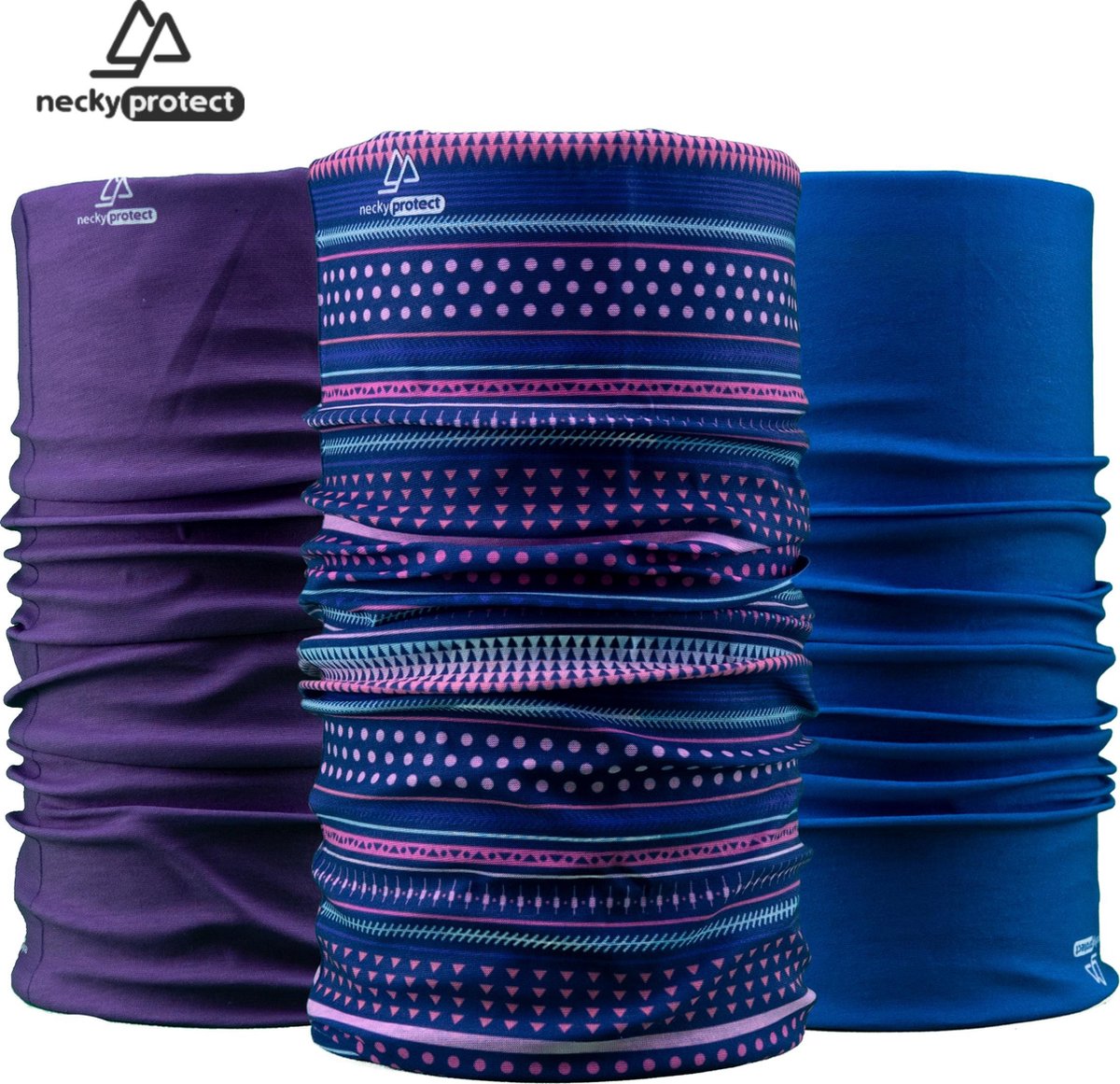 Necky Protect 3-pack Nekwarmer - Sjaal - Bandana - Fiets - Sport - Wintersport - Heren - Dames